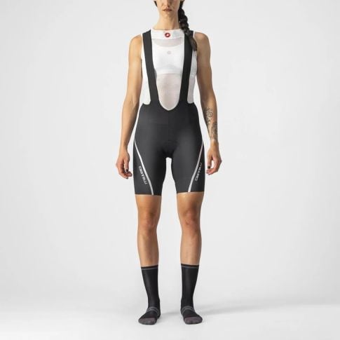 Castelli Velocissima 3 dames koersbroek met bretels - Black/silver