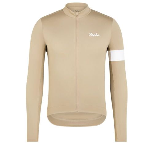 Rapha Core Thermal wielershirt lange mouw - Tan/White