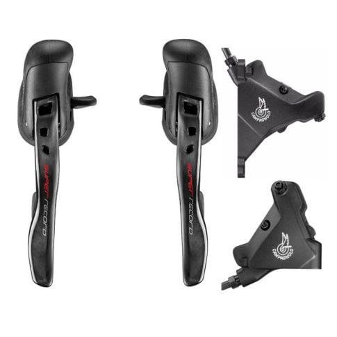 Campagnolo Super Record Ergopower disc shifterset incl. remklauwen - 2x12sp