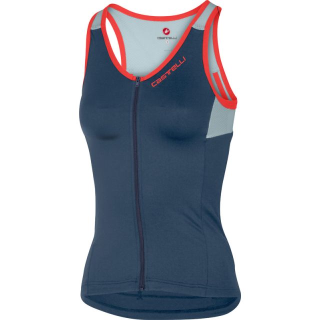 Castelli Solare dames top-Donker staal blauw-S