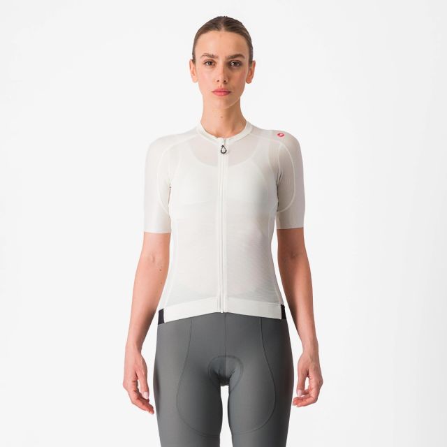 Castelli Espresso dames wielershirt korte mouw - Ivory/Dark grey - XS