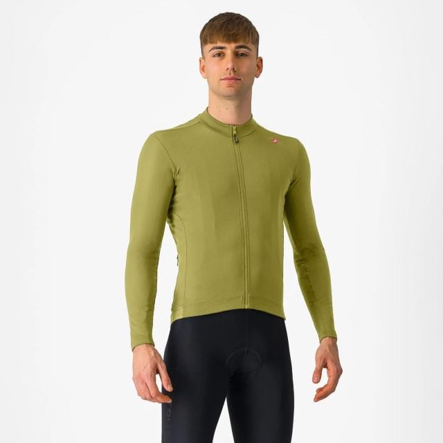 Castelli Espresso Thermal wielershirt lange mouw - Sage/Deep green - XL