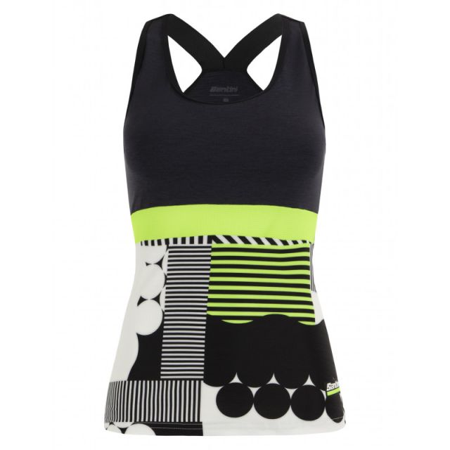 Santini Scia Optic dames tank top-Wit-S