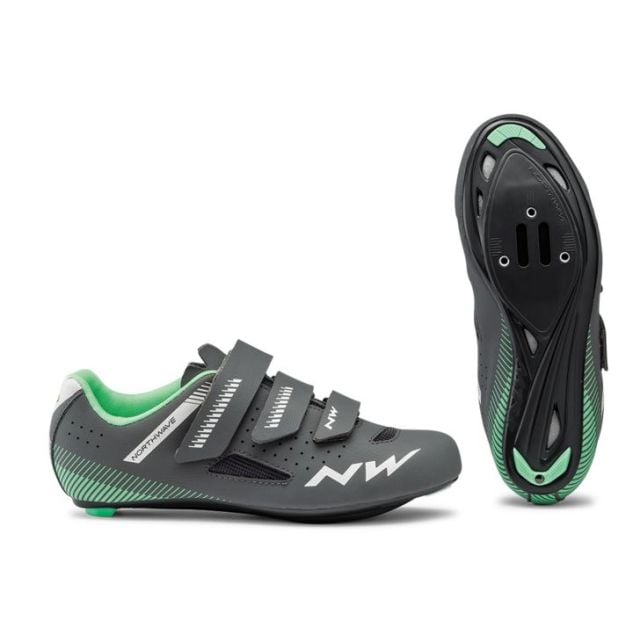 Northwave Core dames wielrenschoenen-Antraciet-Lichtgroen-36