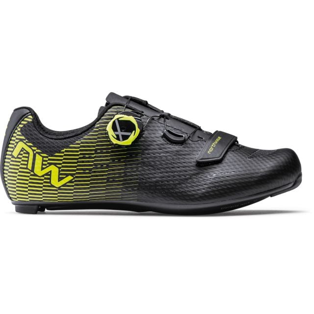 Northwave Storm 2 carbon wielrenschoenen - Black/Yellow fluo