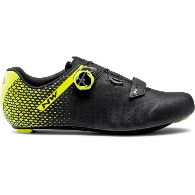 Northwave Core Plus 2 wielrenschoenen - Black/Yellow fluo - 47