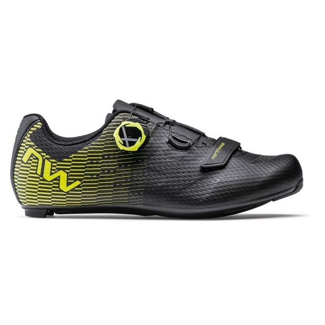 Northwave Storm 2 carbon wielrenschoenen - Black/Yellow fluo - 43