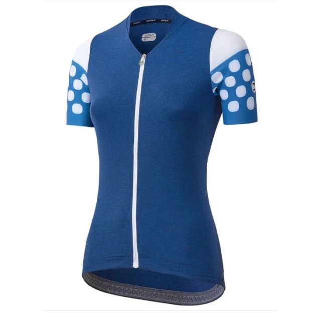 Dotout Touch dames wielershirt korte mouw-Melange blauw-XL