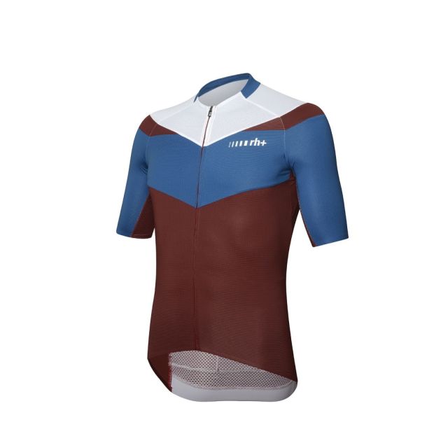 Zero RH+ Team wielershirt korte mouw-Bordeaux-Blauw cicladi-Wit-2XL